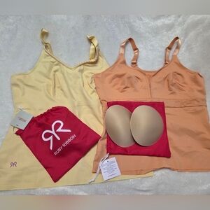 Ruby Ribbon Yellow and Peach Bra Set